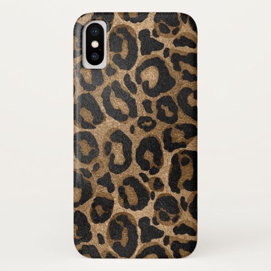 Goldener und schwarzer Glitter Leopard-Jaguardruck Case-Mate iPhone Hülle (Rückseite)