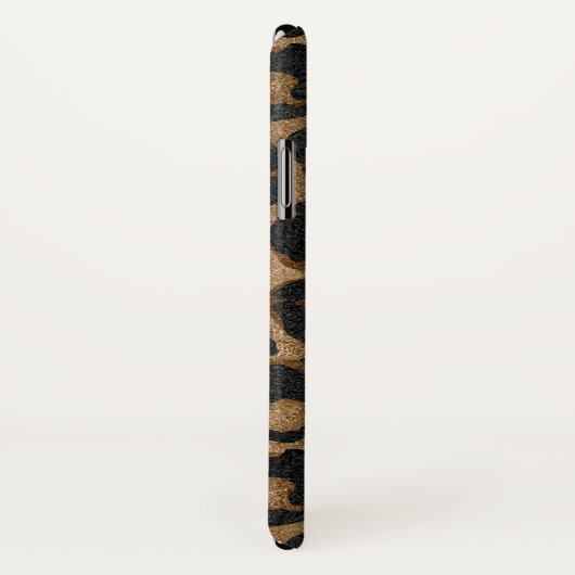 Goldener und schwarzer Glitter Leopard-Jaguardruck Case-Mate iPhone Hülle (Hinten/Rechts)