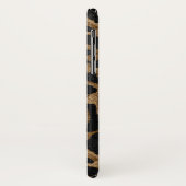 Goldener und schwarzer Glitter Leopard-Jaguardruck Case-Mate iPhone Hülle (Hinten/Links)