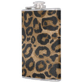Goldener und schwarzer Glitter Leopard-Jaguardruck Flachmann (Links)