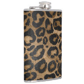 Goldener und schwarzer Glitter Leopard-Jaguardruck Flachmann (Rechts)