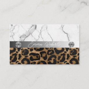 Goldener und schwarzer Glitter Leopard Visitenkarte