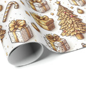 Goldener Urlaub Geschenkpapier (Rolleneckpunkt)