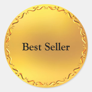 Goldener Vektor Bestseller Runder Aufkleber