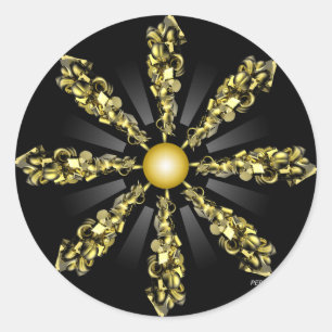 Goldener Verbund Runder Aufkleber