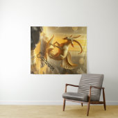 Goldener Vergoldeter Steinbock Wandteppich (Beispiel (Horizontal))