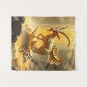 Goldener Vergoldeter Steinbock Wandteppich (Vorderseite (Horizontal))
