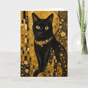 Goldener Vertrauter (Schöne schwarze Katze) Karte