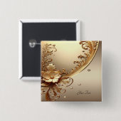Goldener Verzierte Blumenknopf Button (Vorne & Hinten)