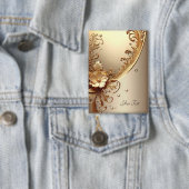 Goldener Verzierte Blumenknopf Button (Insitu)
