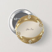 Goldener verzierter Blumenknopf Button (Vorne & Hinten)