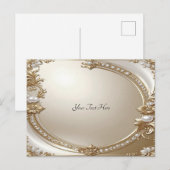 Goldener verzierter Rahmen mit Perlen Postkarte (Vorne/Hinten)