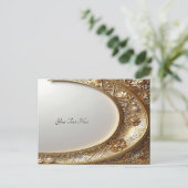 Goldener verzierter Rahmen Postkarte (Stehend Vorderseite)
