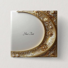 Goldener verzierter Rahmenknopf Button