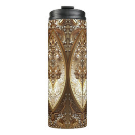 Goldener verzierter Thermobecher Thermosbecher