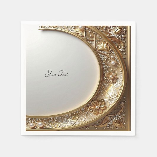 Goldener Verzierungsrahmen Serviette (Vorderseite)