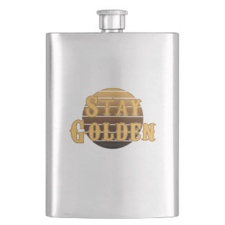 Goldener Vintager Kolben bleibe Flachmann