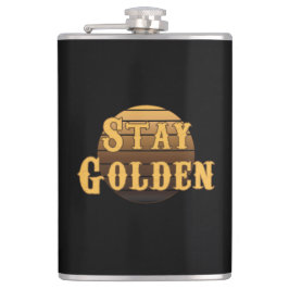 Goldener Vintager Kolben bleibe Flachmann