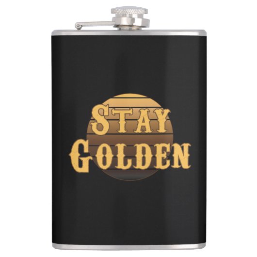 Goldener Vintager Kolben bleibe Flachmann (Vorderseite)