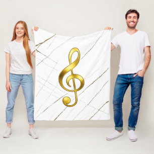 Goldener Violinschlüssel Marmor Heimdekoration Fleecedecke