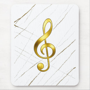 Goldener Violinschlüssel Marmor Musik Tech Mousepad