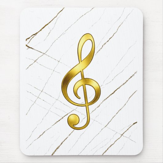 Goldener Violinschlüssel Marmor Musik Tech Mousepad (Vorne)