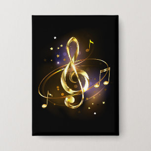Goldener Violinschlüssel Musik Button