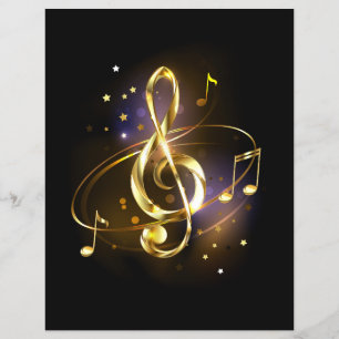 Goldener Violinschlüssel Musik Flyer