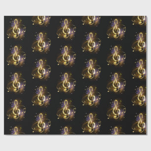 Goldener Violinschlüssel Musik Geschenkpapier