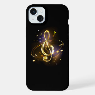 Goldener Violinschlüssel Musik iPhone 15 Plus Hülle