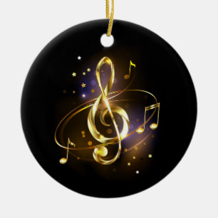 Goldener Violinschlüssel Musik Keramik Ornament