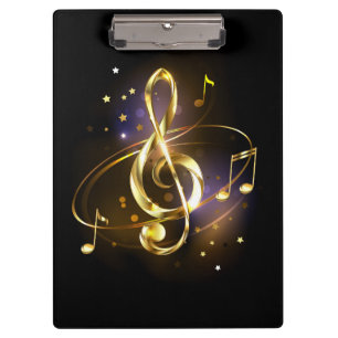 Goldener Violinschlüssel Musik Klemmbrett