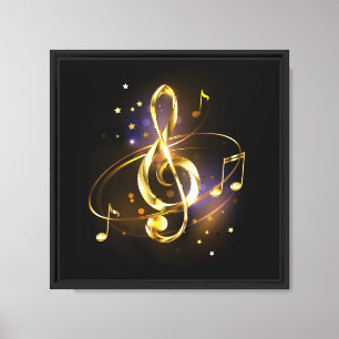 Goldener Violinschlüssel Musik Leinwanddruck