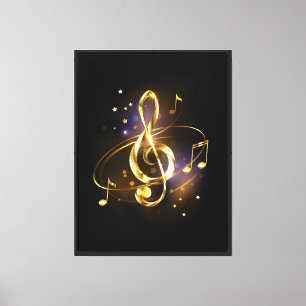 Goldener Violinschlüssel Musik Leinwanddruck