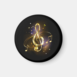 Goldener Violinschlüssel Musik Magnet