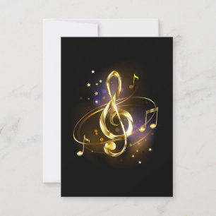 Goldener Violinschlüssel Musik Mitteilungskarte