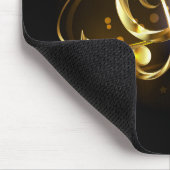 Goldener Violinschlüssel Musik Mousepad (Ecke)