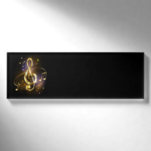 Goldener Violinschlüssel Musik Namenschild