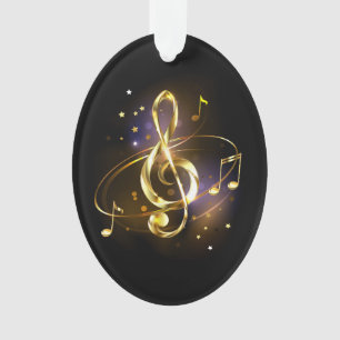 Goldener Violinschlüssel Musik Ornament