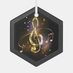 Goldener Violinschlüssel Musik Ornament Aus Glas