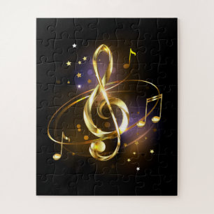 Goldener Violinschlüssel Musik Puzzle