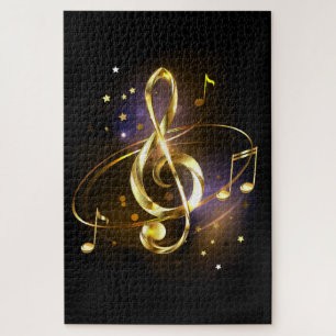 Goldener Violinschlüssel Musik Puzzle