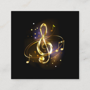 Goldener Violinschlüssel Musik Quadratische Visitenkarte