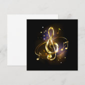 Goldener Violinschlüssel Musik Save The Date (Vorne/Hinten)