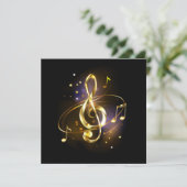 Goldener Violinschlüssel Musik Save The Date (Stehend Vorderseite)