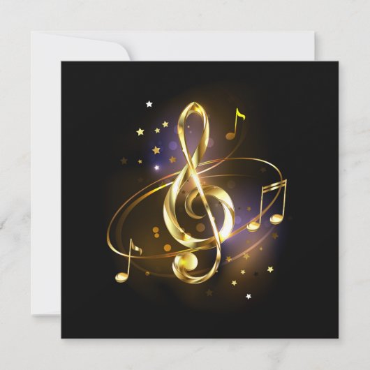 Goldener Violinschlüssel Musik Save The Date (Vorderseite)