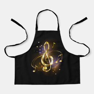 Goldener Violinschlüssel Musik Schürze
