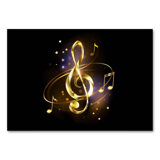 Goldener Violinschlüssel Musik Tischnummer (Vorderseite)