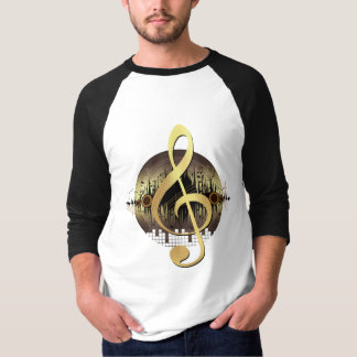 Goldener Violinschlüssel Vinyl-Schallplatte Musikl T-Shirt