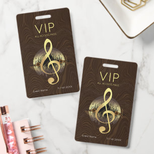 Goldener Violinschlüssel VIP All-Access Abstract B Ausweis
